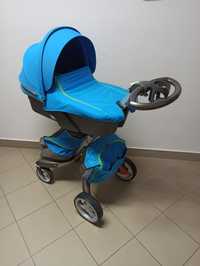 Wózek 3w1 Stokke Xplory V4 DUŻY ZESTAW / DODATKI