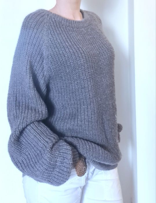 Sweter oversize XXL szary grafit