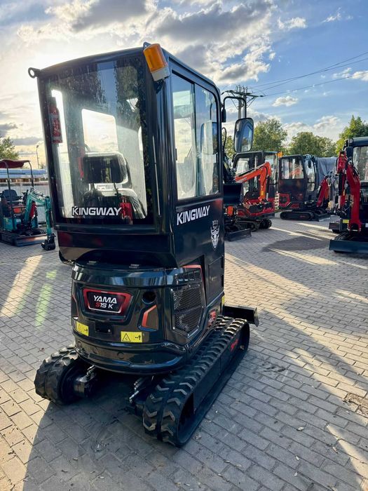 Minikoparka Kingway S15k 1500kg Kabina 3 Łyżki 3 CYLINDRY 3-CIE WYJ.