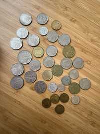 Zestaw monet pfennig bani korona słowacka leu new sheqel sfr francs