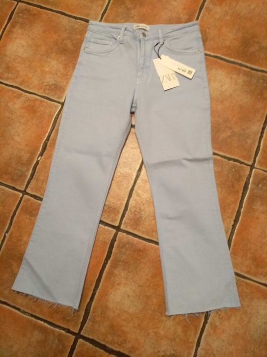 Błękitne jeansy Zara flare 40 M L nowe z metką Cropp flare dżinsy