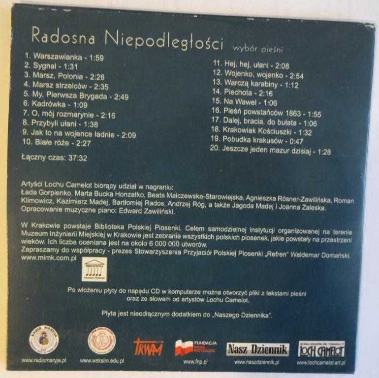 Radosna Niepodległości – Wybór Pieśni – 20 Utworów – Płyta CD