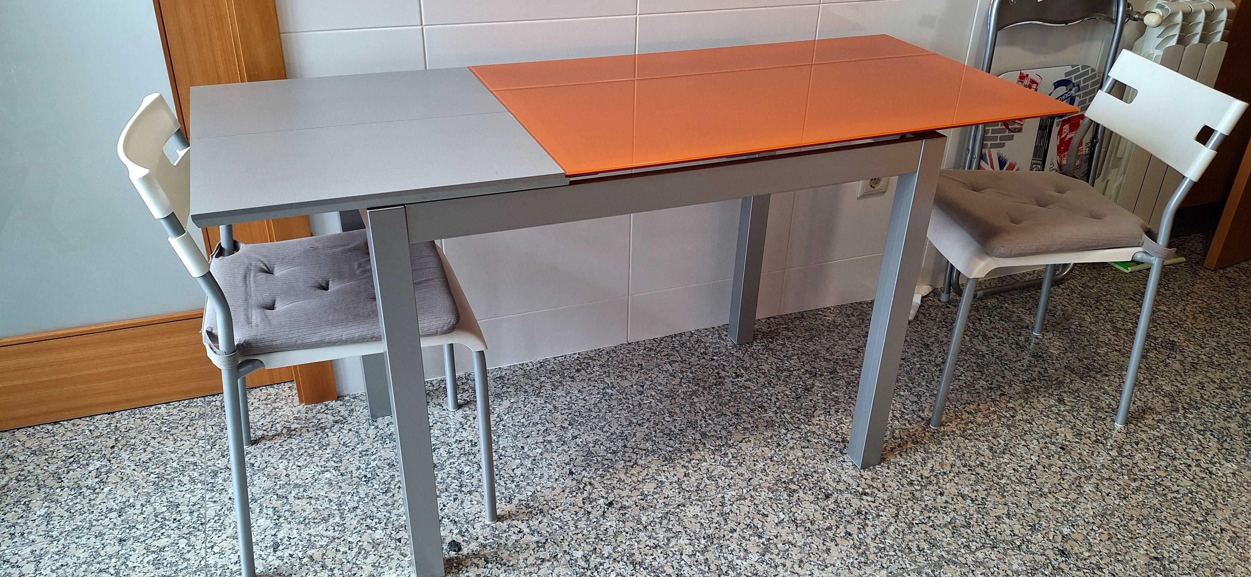Mesa cozinha extensível com 2 cadeiras