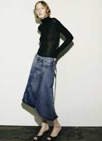 Spódnica denim jeansowa asymetryczna Zara S