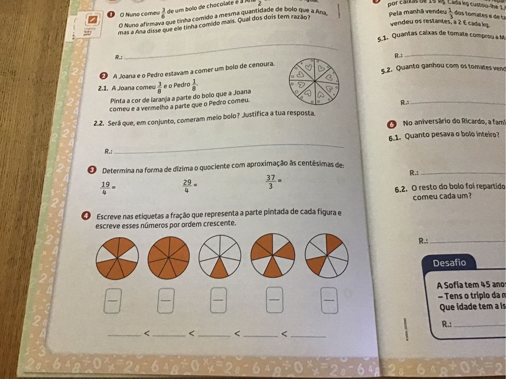 Livro de exercícios Matemática, 5.º ano