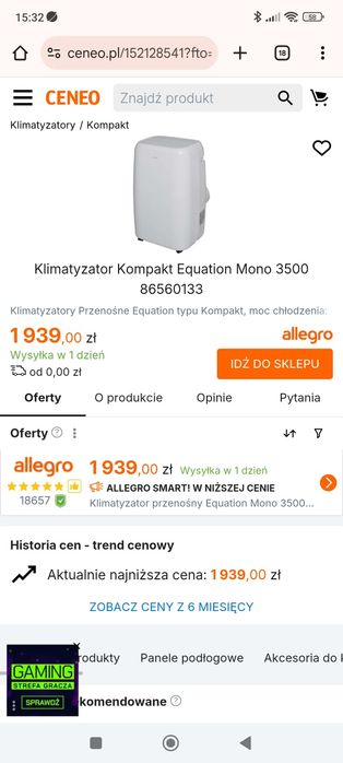 Klimatyzator equation z pilotem