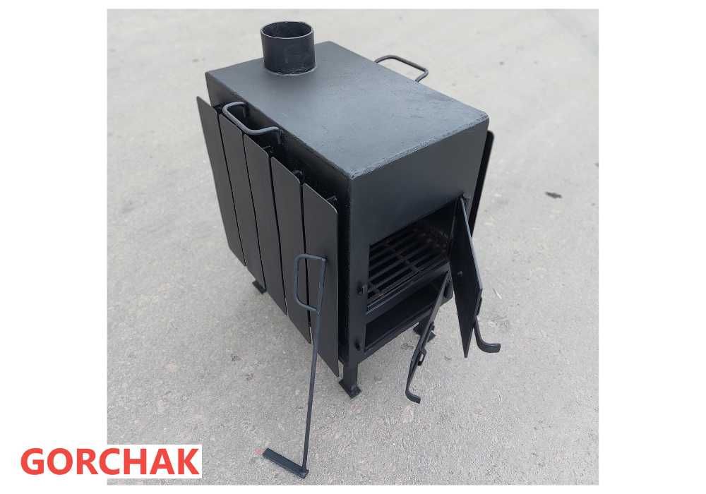 Буржуйка сталева, шириною 320 мм, з ламелями, обігрів до 50 м.кв.