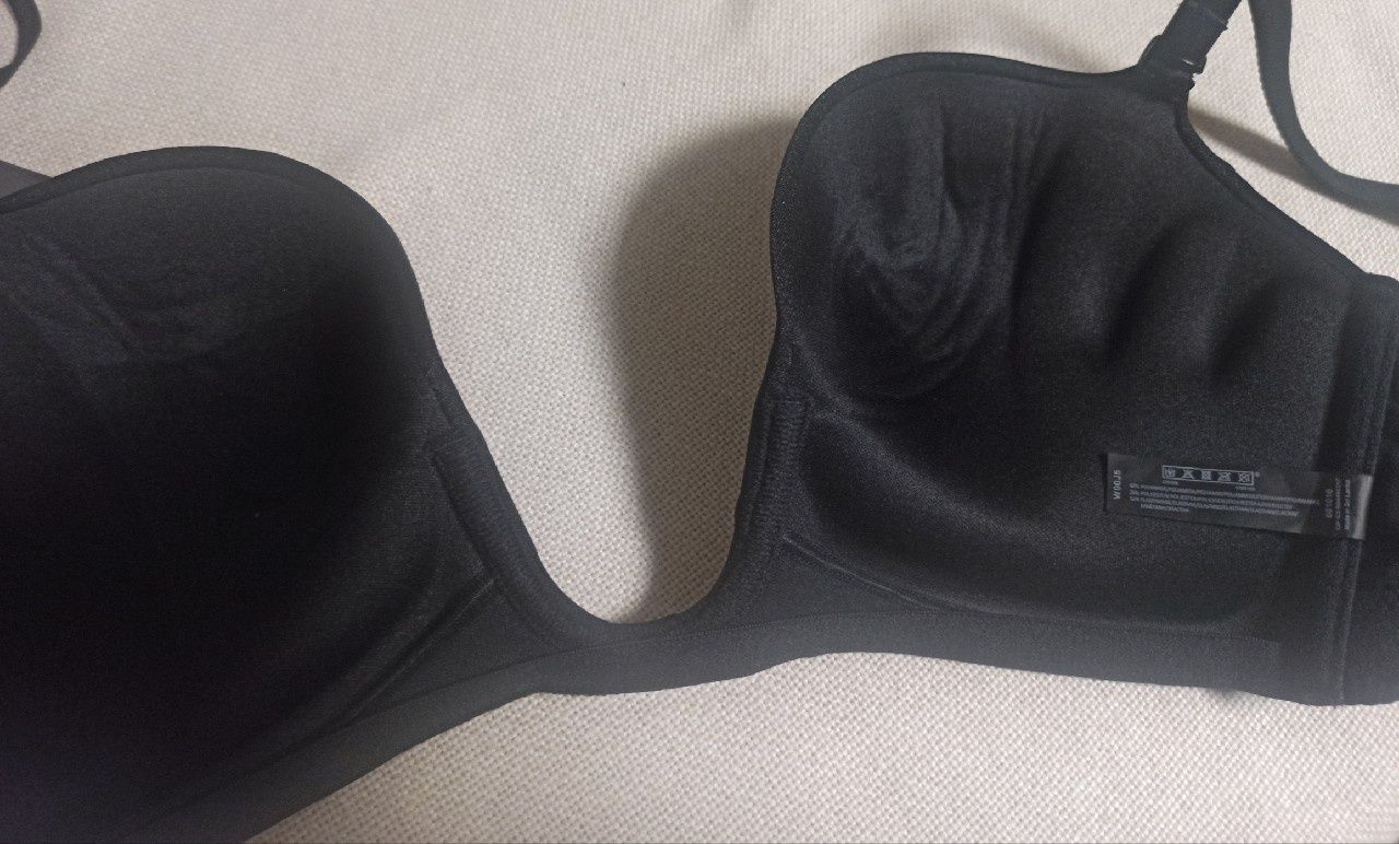 75C wonderbra ślubny dekolt czarny strapless