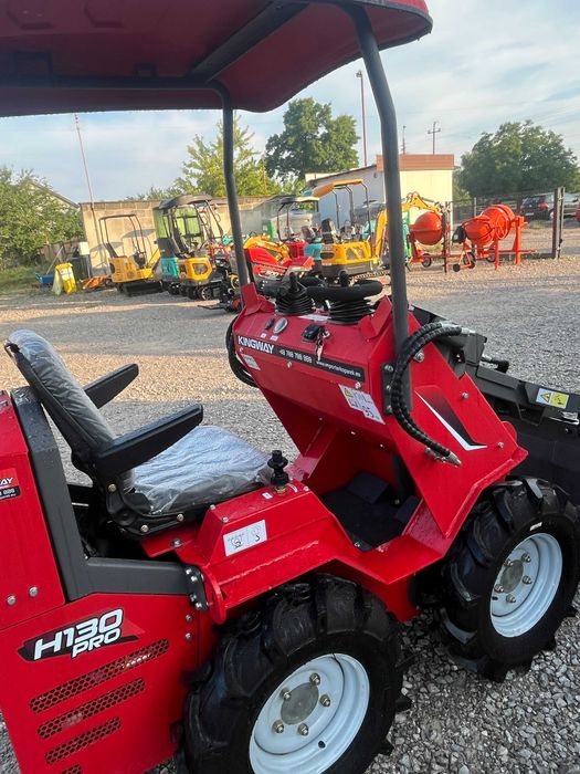 Taczka Wozidło Gąsiennicowa spalinowa z ładowaczem czołowym