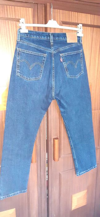 Levis 501 azul escura meclada mulher