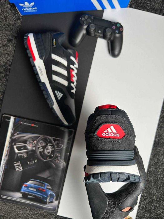 Чоловічі кросівки Adidas ZX 700 Cordura Black White Red замша чорні
