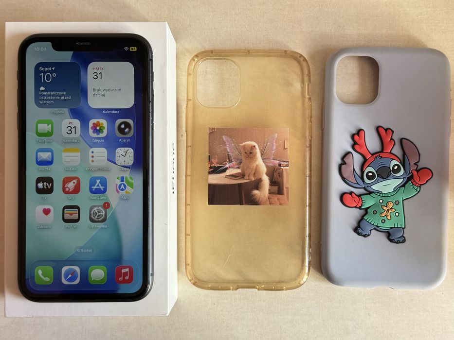 iPhone 11 128GB black, bez blokad, bateria 85%, komplet