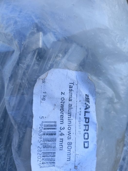 Taśma aluminiowa cięta 80 mm z otworem 3,4 mm