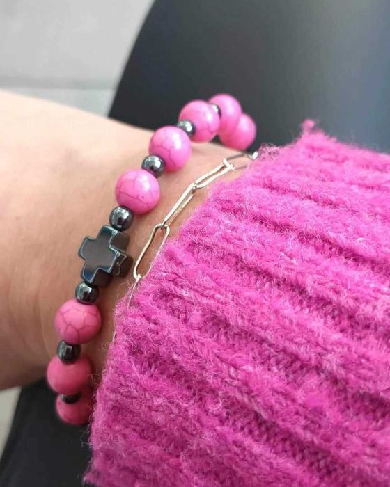 Różaniec z kamieni dziesiątka dzień babci damska męska bransoletka