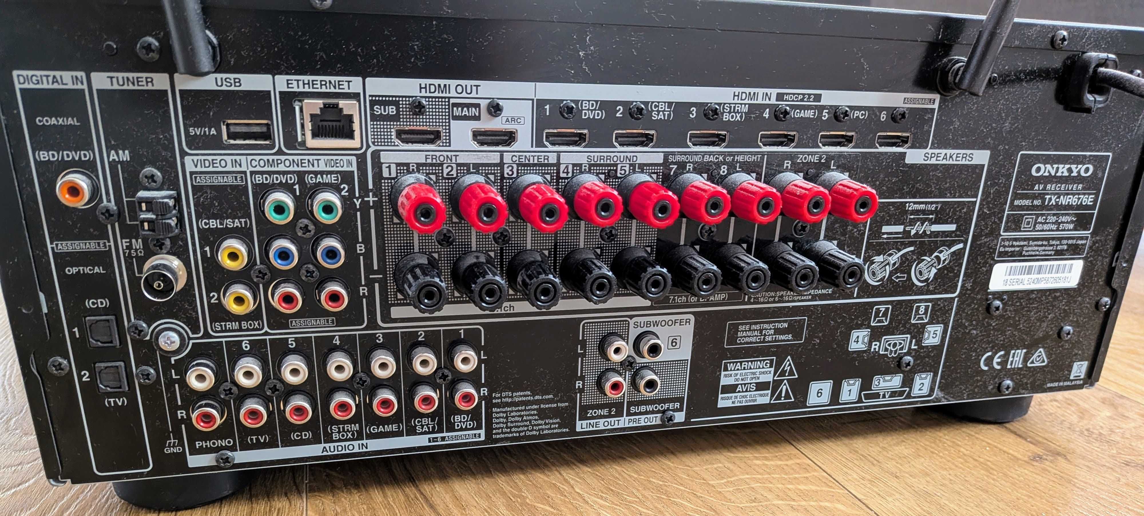 Amplituner Onkyo  TX-NR676E Dolby Atmos, DTS:X, 4K, HDR