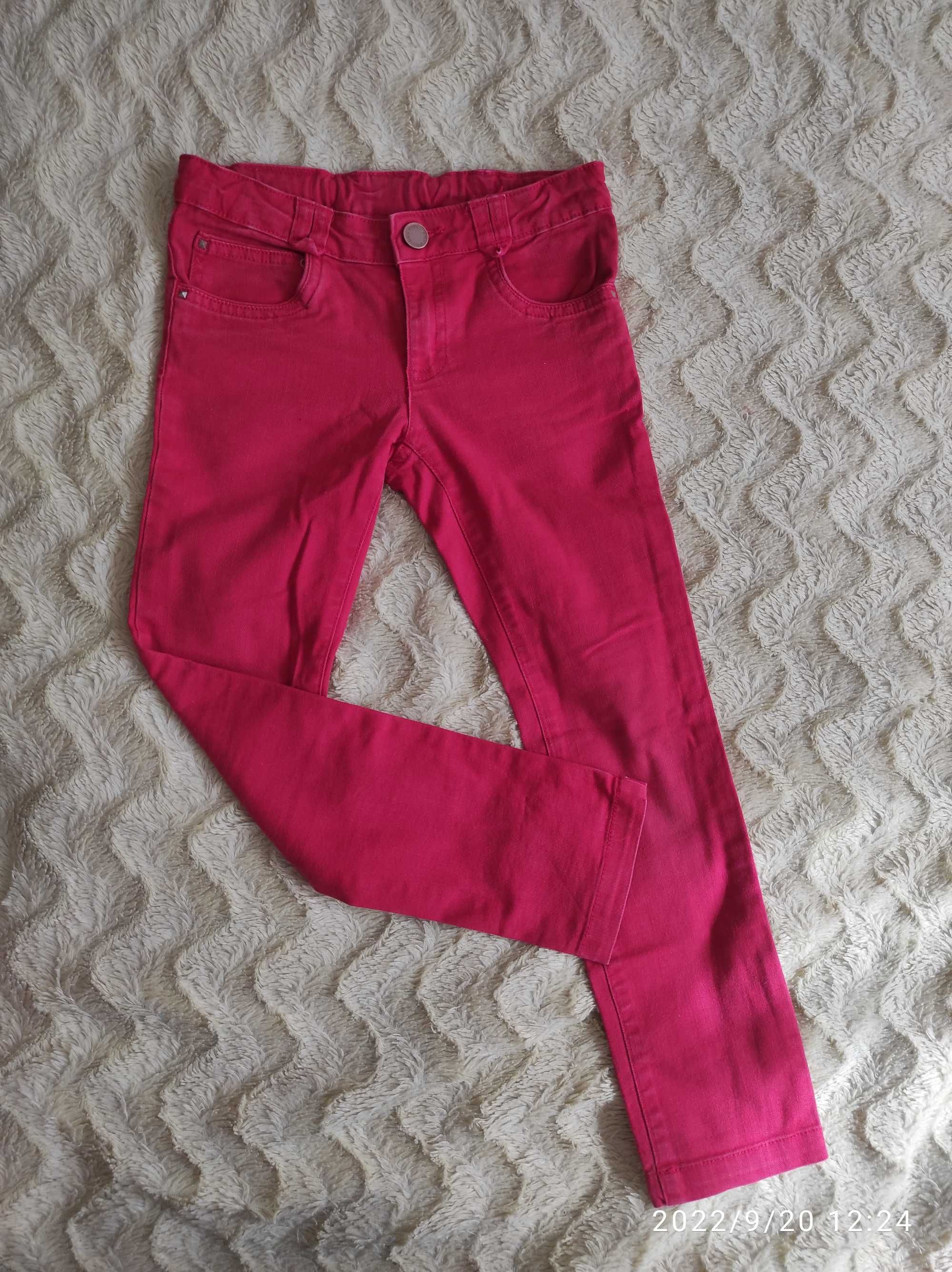 Zara Czerwone dżinsy jeansowe spodnie dla dziewczynki 110-116 rozmiar