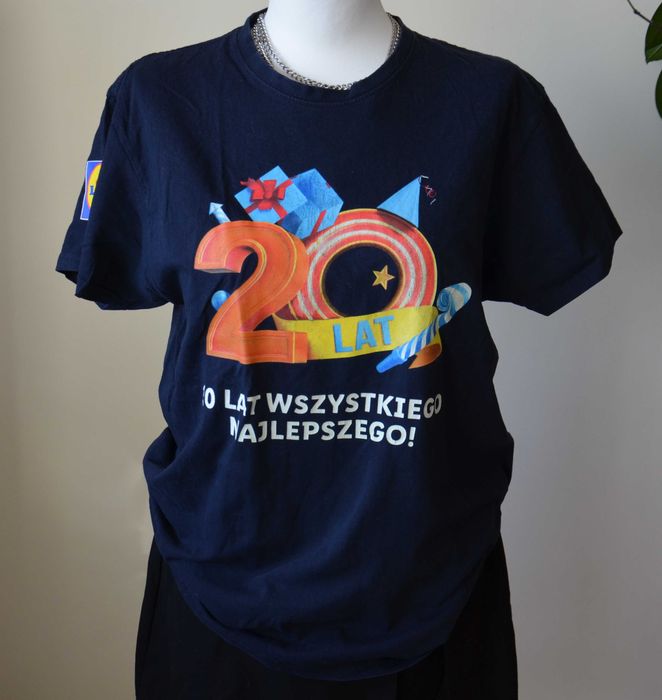 Bawełniana koszulka t-shirt z nadrukiem 20 lat rozmiar M
