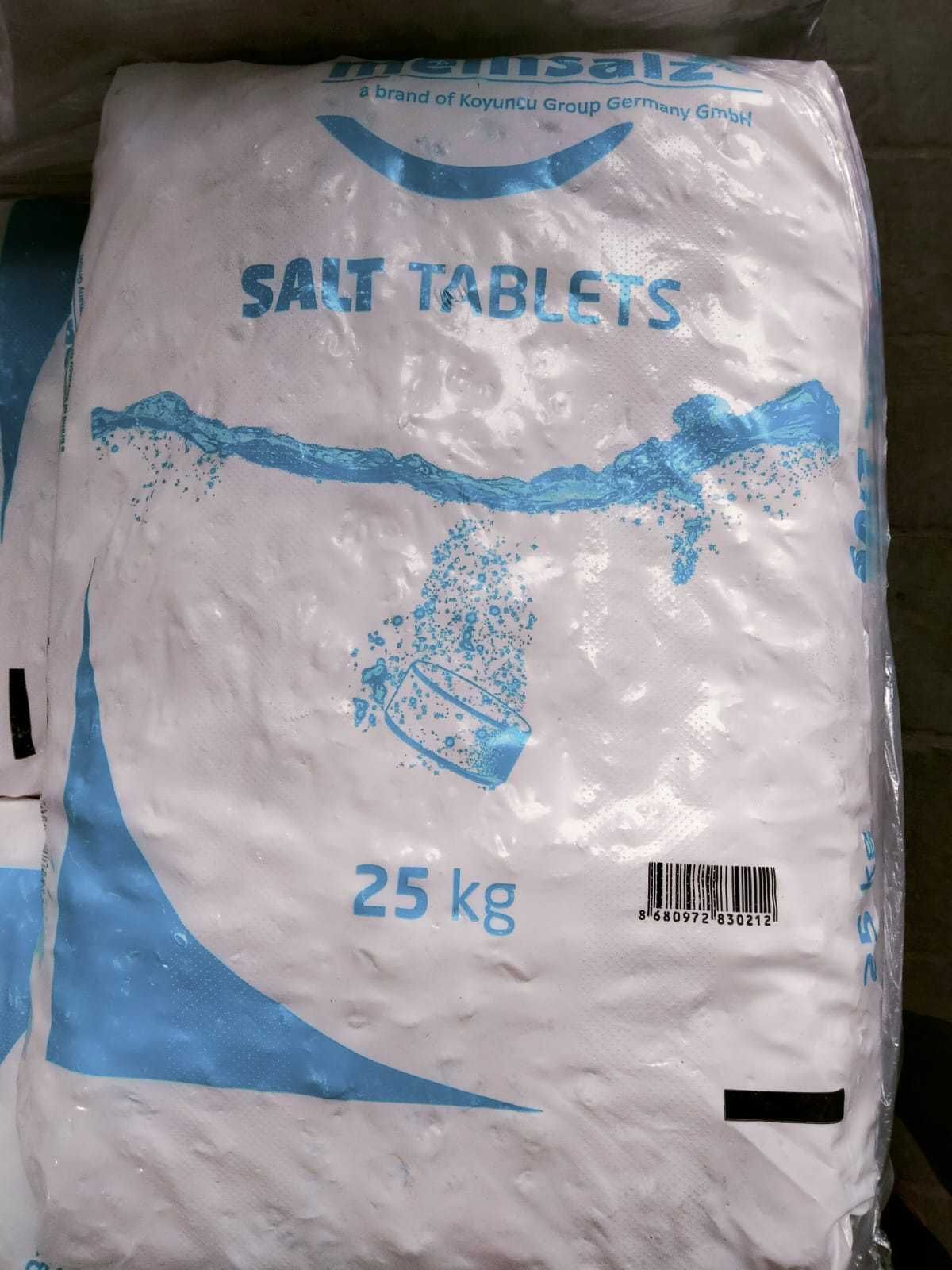 Tabletki solne do systemów zmiękczania do uzdatniania wody worek 25kg