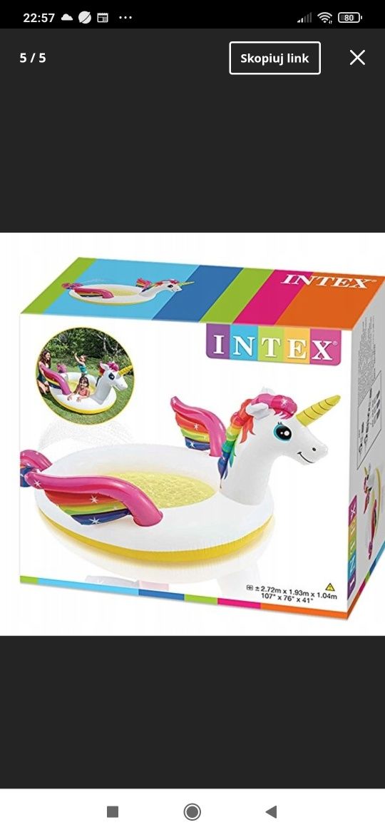 Duży basen dla dzieci z Jednorożcem Intex.