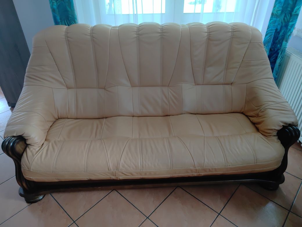 Meble używane sofa że skóry szt 2