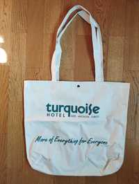 Duża i mocna torba Turquoise Antalya Turcja na zakupy i na plażę