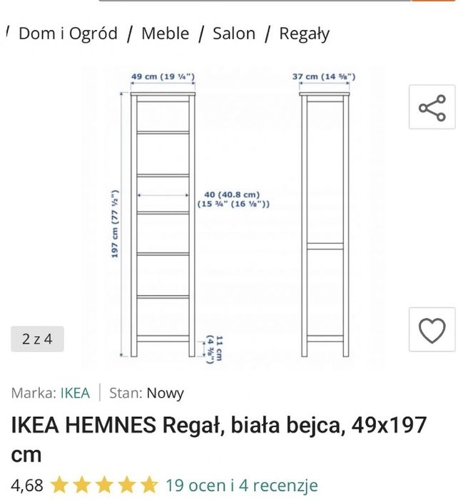 Ikea Hemnes naturalny Zestaw komoda kredens regal