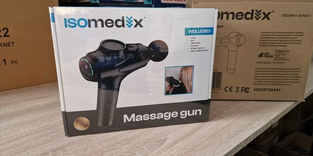 Масажний пістолет ISOMEDIX 12 насадок перкусійний масаж USB 230v