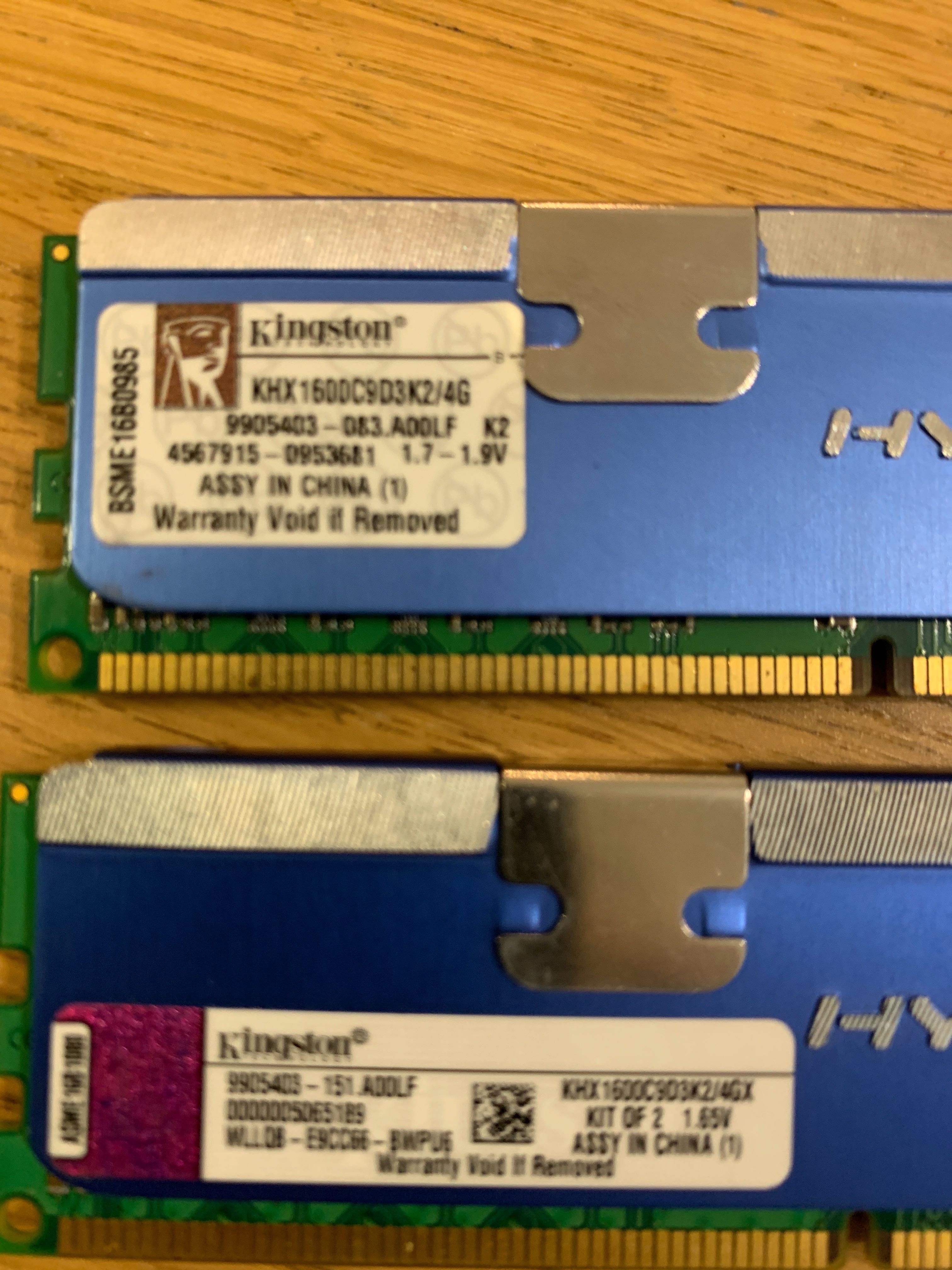Memórias ram ddr3  1333 mhz e 1600mhz 2gb cada