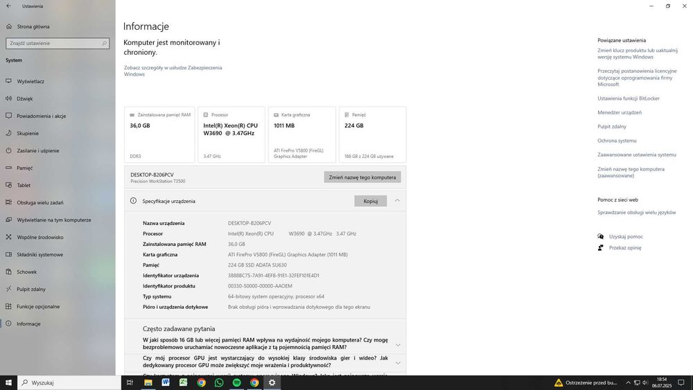 Rezerwacja - DELL Precision T3500  - 32gb ram - 2 x karty grafi