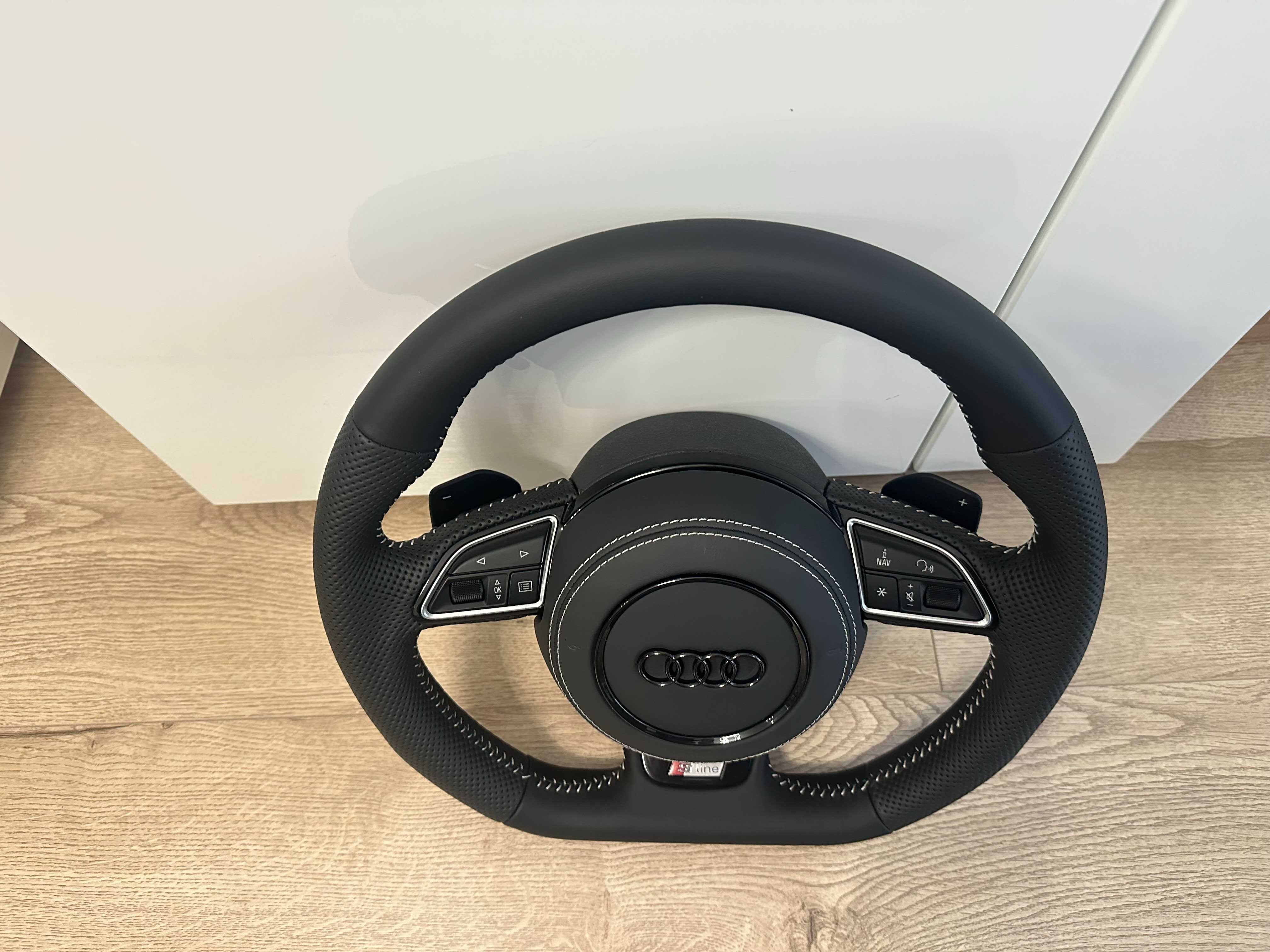 Kierownica Audi A6 C7 A7 S-LINE Ścięta NOWA Łopatki AIRBAG A4 B8 A3 8V