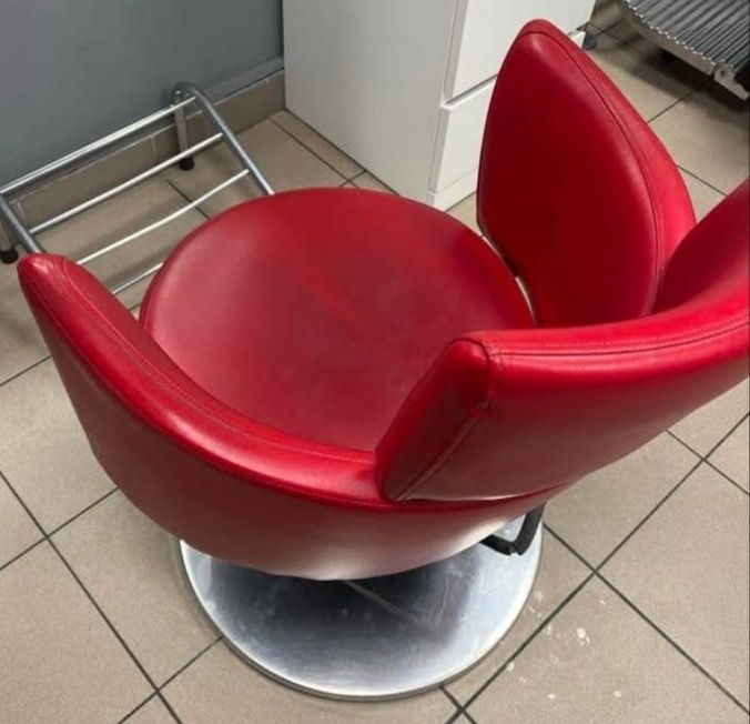 2 fotele fryzjerskie Luigi br czerwone