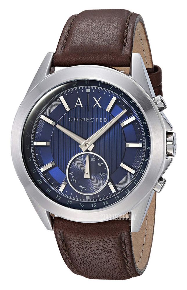 Armani Exchange Connected Niebieski/Skóra Ø44 mm