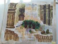 Tela pintada a óleo sem moldura 50X40
