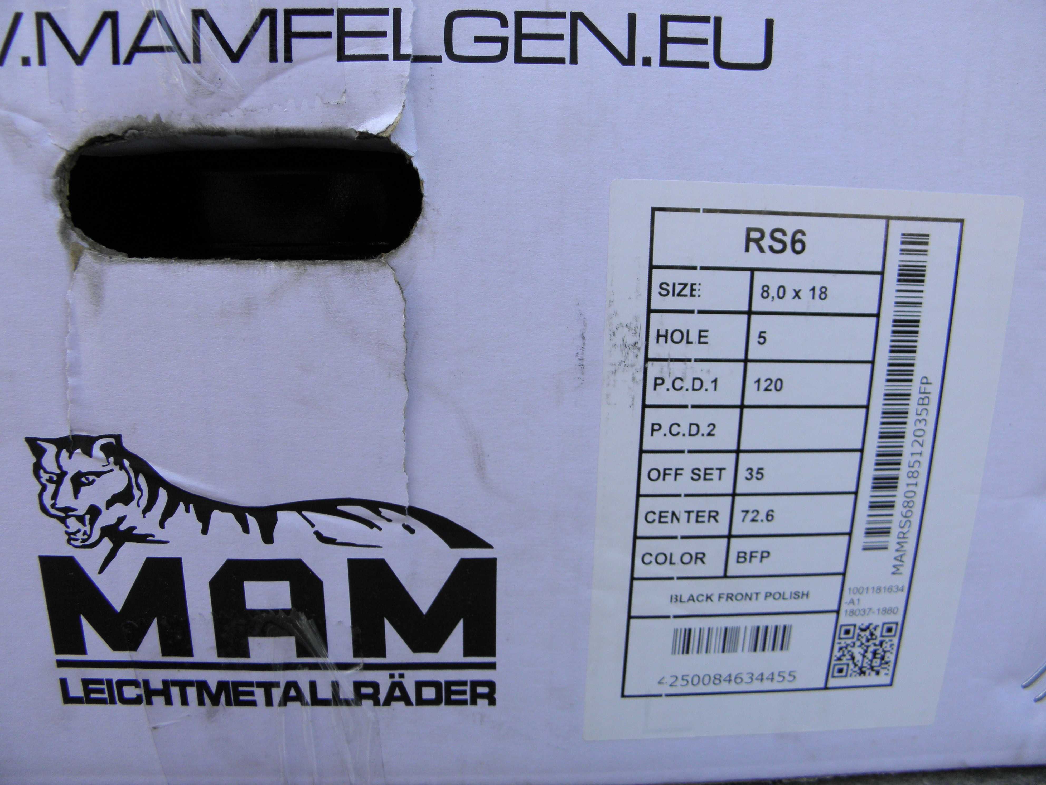 Felgi 18 5x120 ET35 BMW F30 F31 F32 F33 F34 F36 F10 F11 MAM RS6