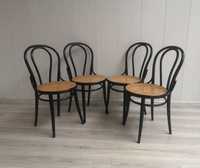 krzesło RAFIA drewniane vintage retro Thonet gięte CZARNE klasyk nr 18