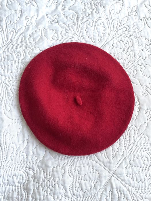 Beret wełniany czerwony classic onesize