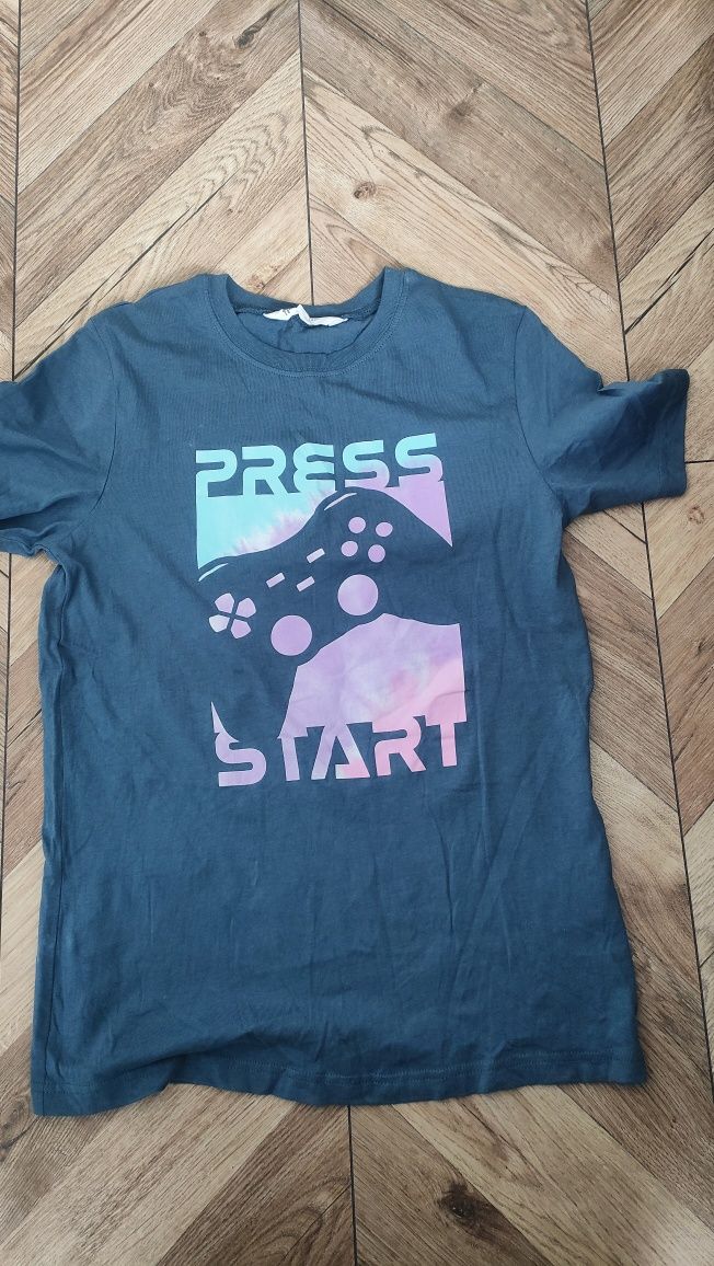 Niebieski T-shirt H&M r. 146/152