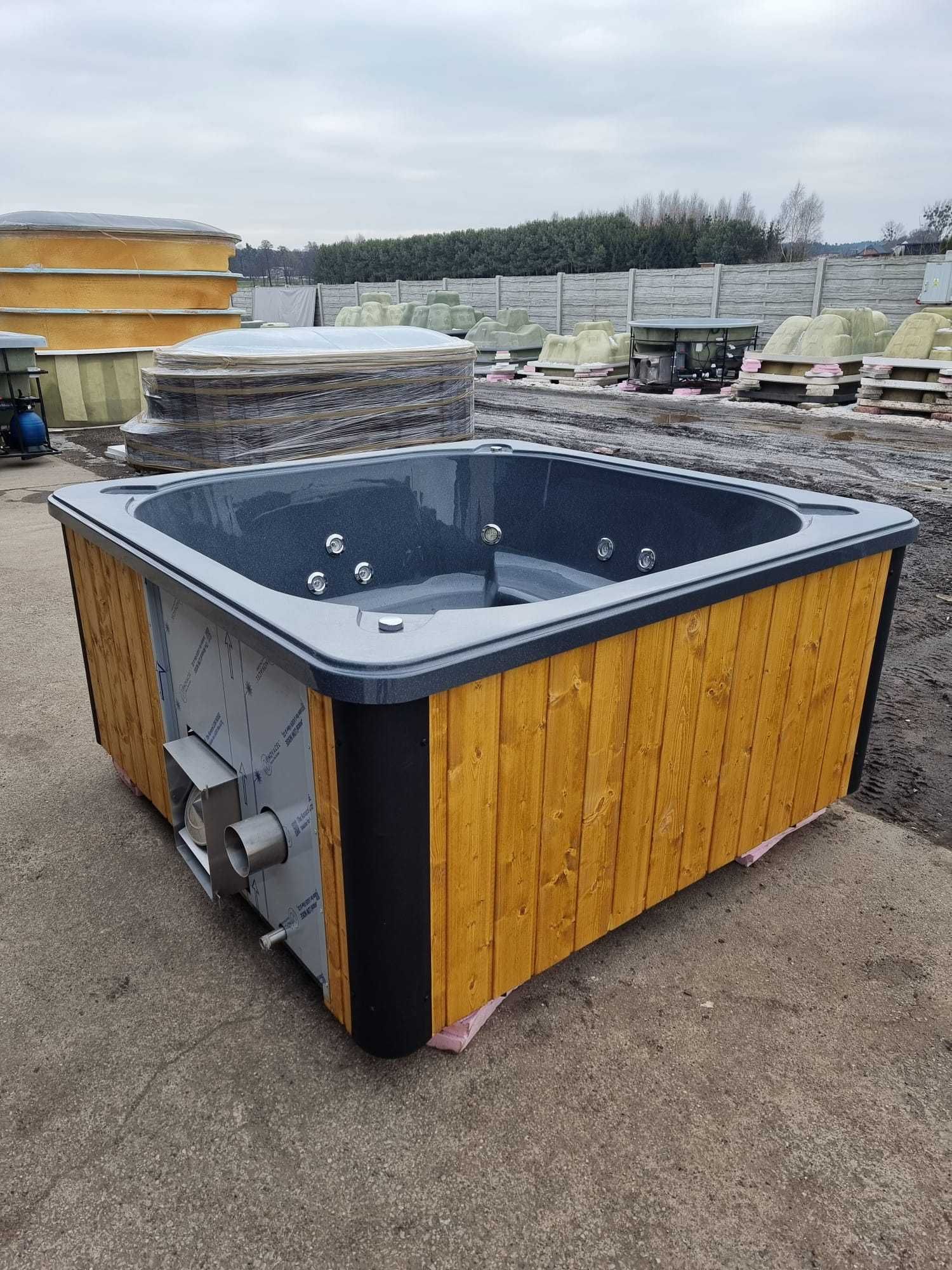NOWA balia KWADRAT 210x210 jacuzzi piec wewnętrzny hydromasaż