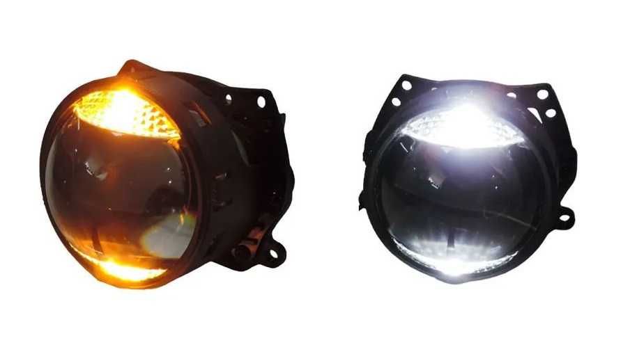 ДХО + поворотник би-лед BI-LED Линзы MTF dynamic vision multiled