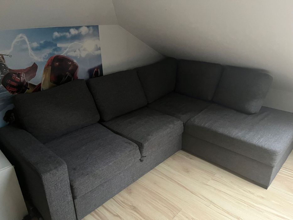 Kanapa rozkładana szara