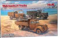 Model plastikowy Wehrmacht 3t Trucks - komplet 3 modeli 1/35 - ICM