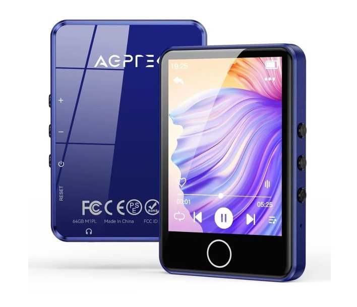 MP3-плеер AGPTEK M1PL 2,8 дюйма, 64 ГБ с Bluetooth 5.3