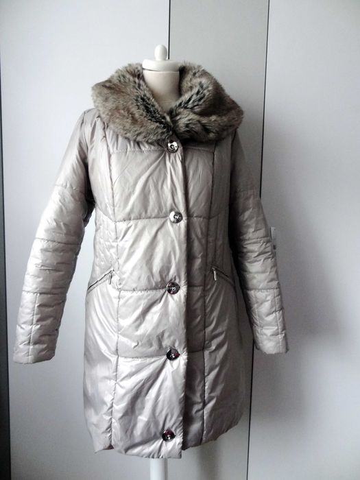 Elegancki zimowy płaszcz damski Polwar, rozm. 40-42