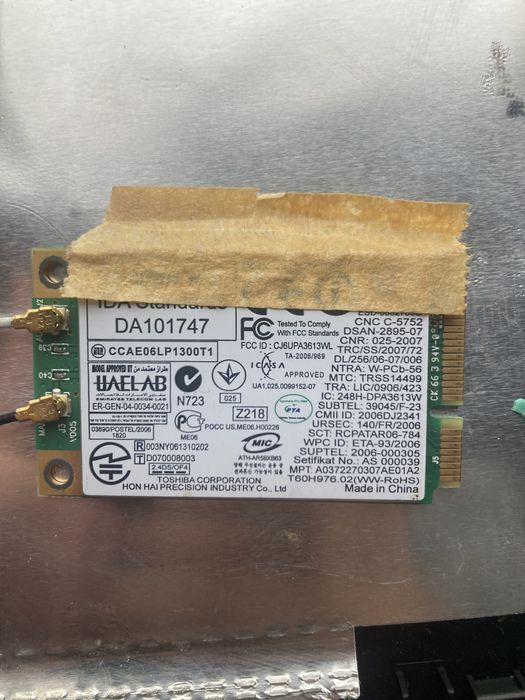 Placa e Antenas WiFi laptop