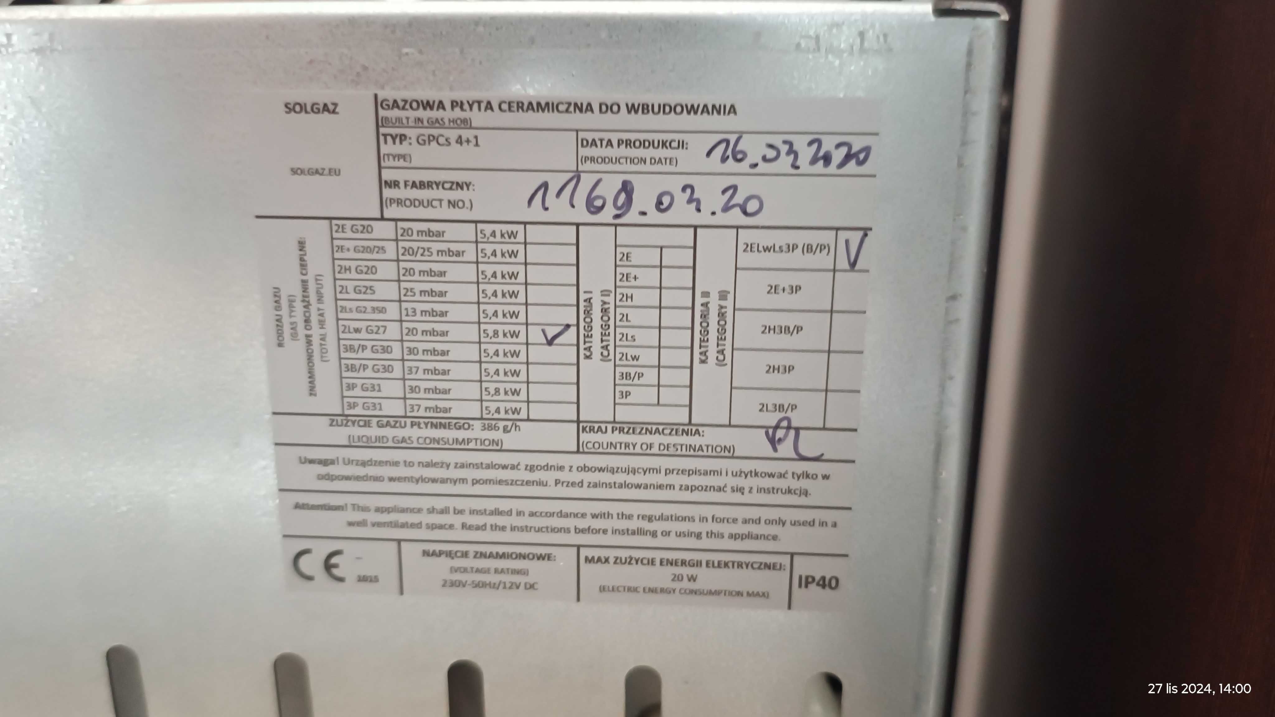 Płyta gazowa Solgaz GPC bez płomieni