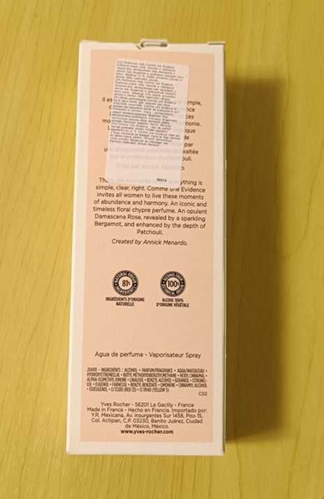 Kultowa woda perfumowana od Yves Rocher "Comme une Evidence", 100 ml