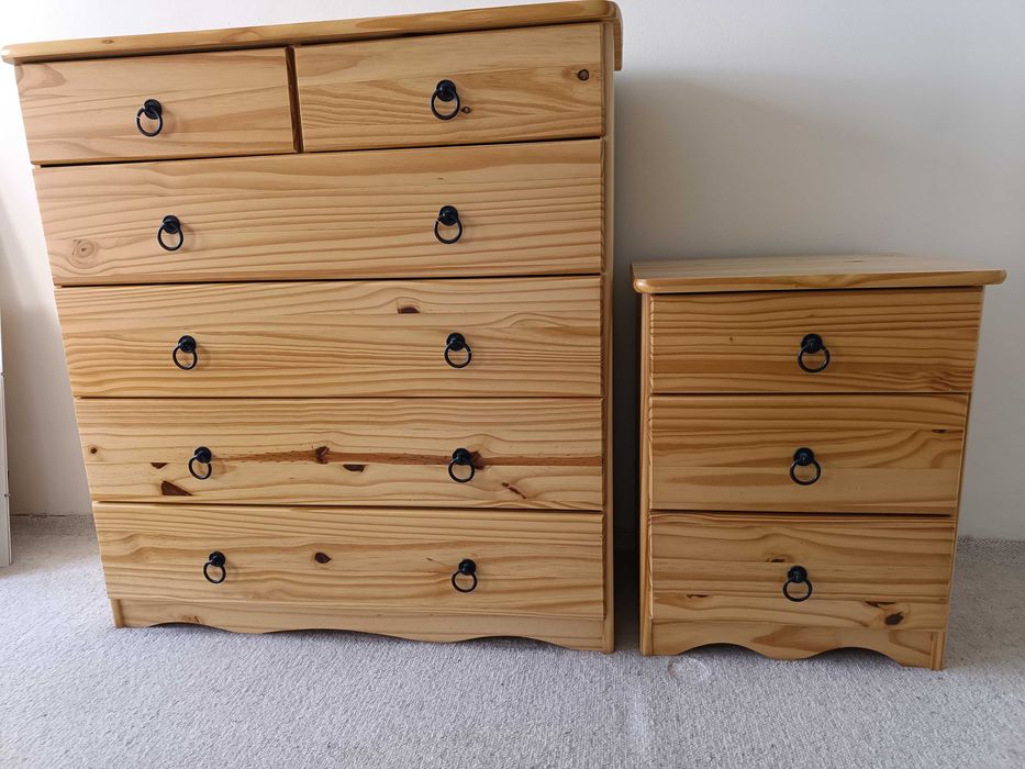 Komoda z szufladami i szafka
