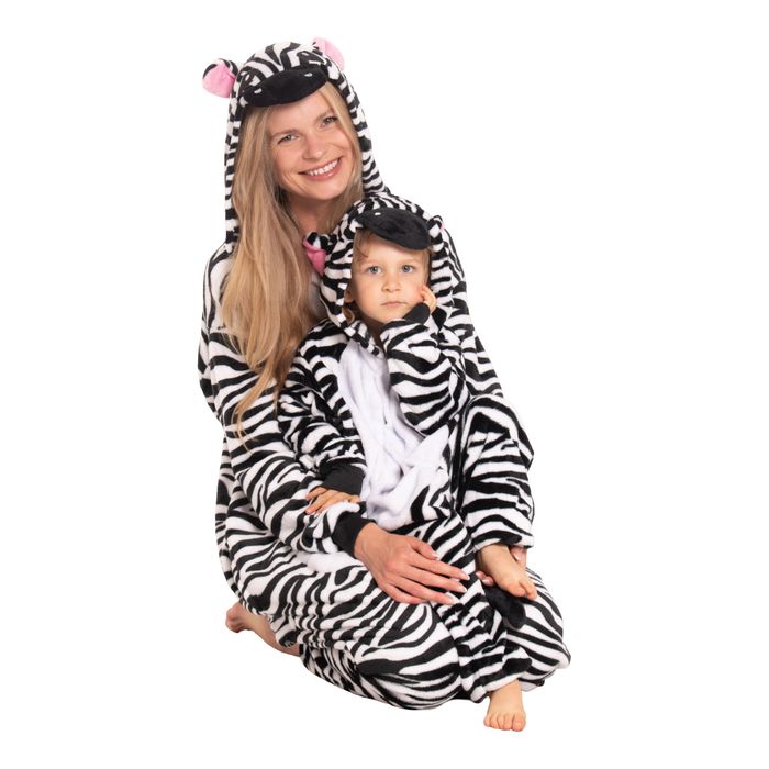 Piżama Damska Kombinezon Kigurumi Onesie Kostium Zebra 165-175 cm L
