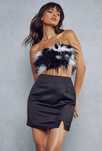 Zestaw/ spodnica  top /top z piórami / black/ Misspap /