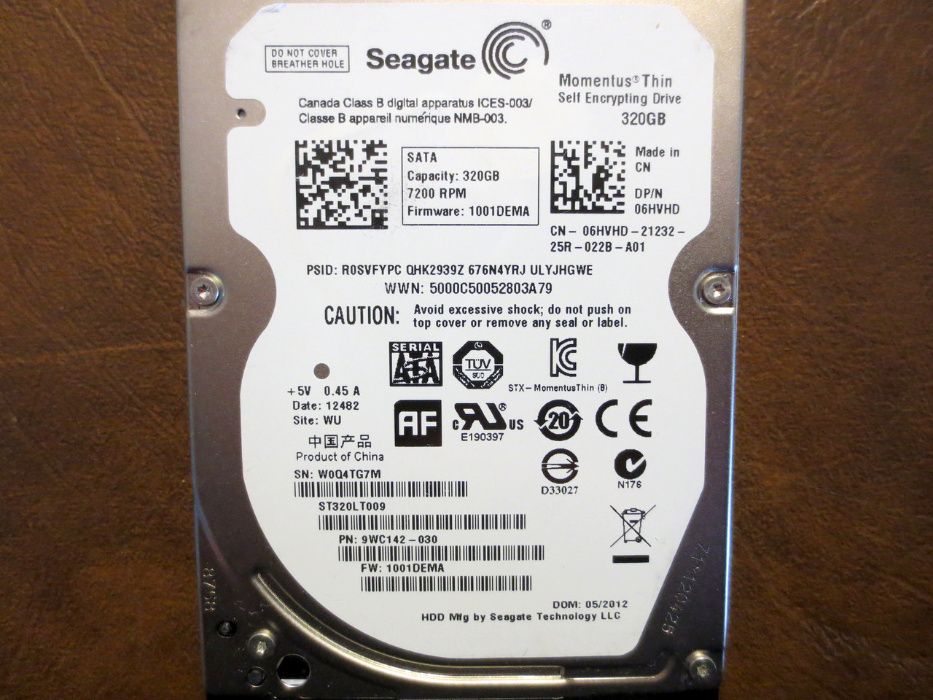 Disco rígido 2.5" 320GB SATA